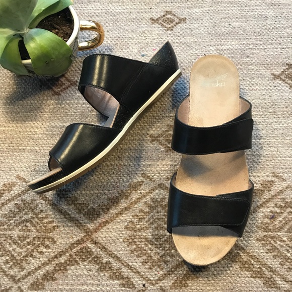 Dansko Shoes - Dansko black leather two strap sandals 39- 8.5